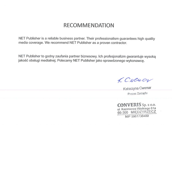 rekomendacje klientów
