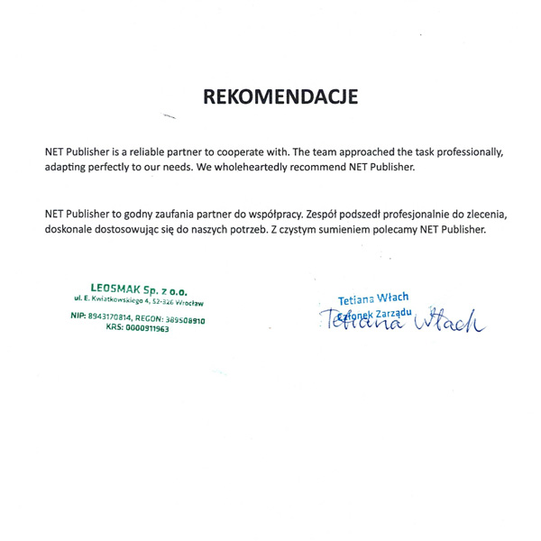 rekomendacje klientów