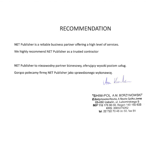 rekomendacje klientów