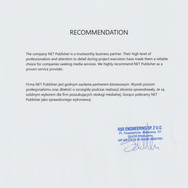 rekomendacje klientów